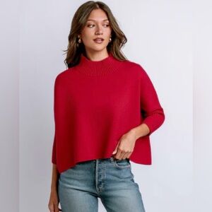 Kerisma Size OSFM Red Mock Neck Ladies Sweater Oversized Boxy